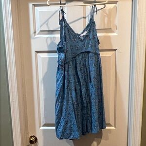 Patrons of Peace Teal Floral Ruffle Dress